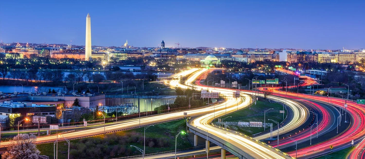 Washington, DC skyline and federal buildings